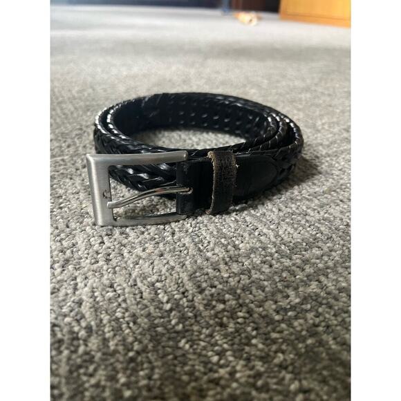 Tommy Bahama men’s braided black leather belt size 38-40 - Picture 1 of 6